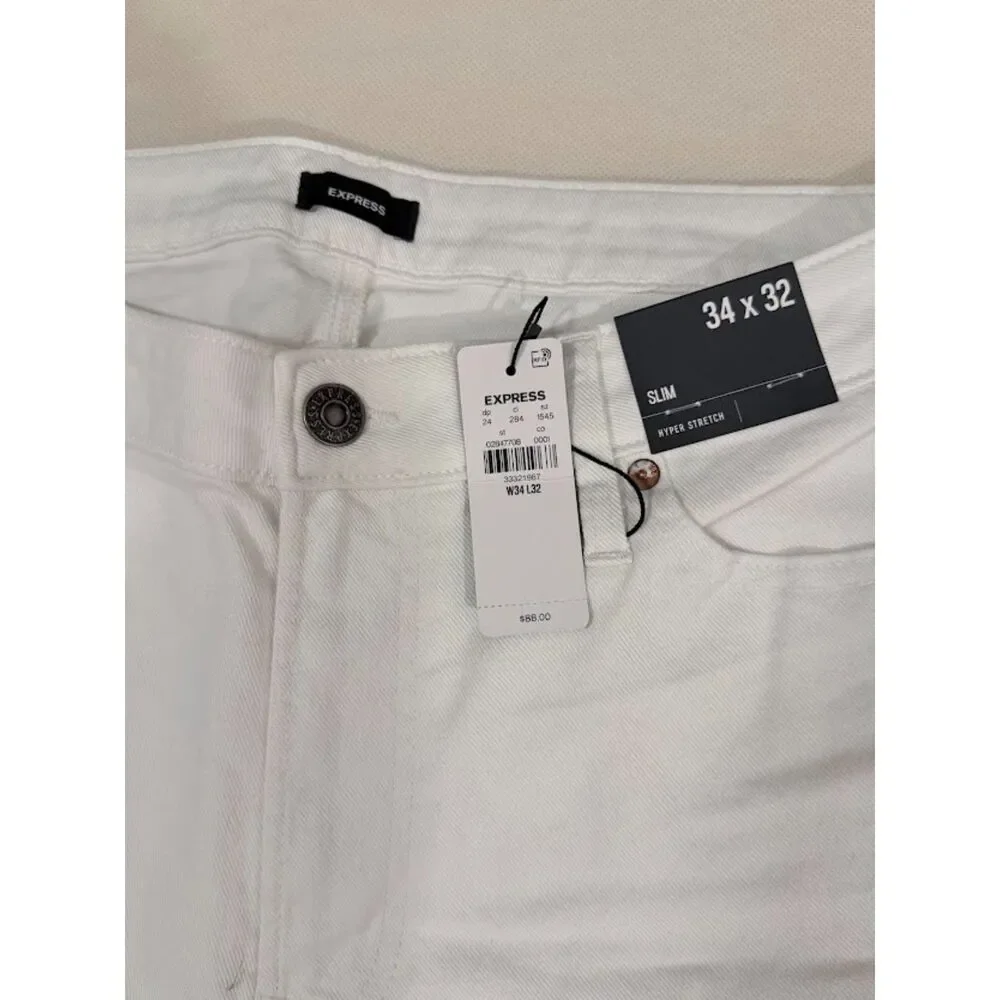 Express White Slim Jeans 34x32 NWT
